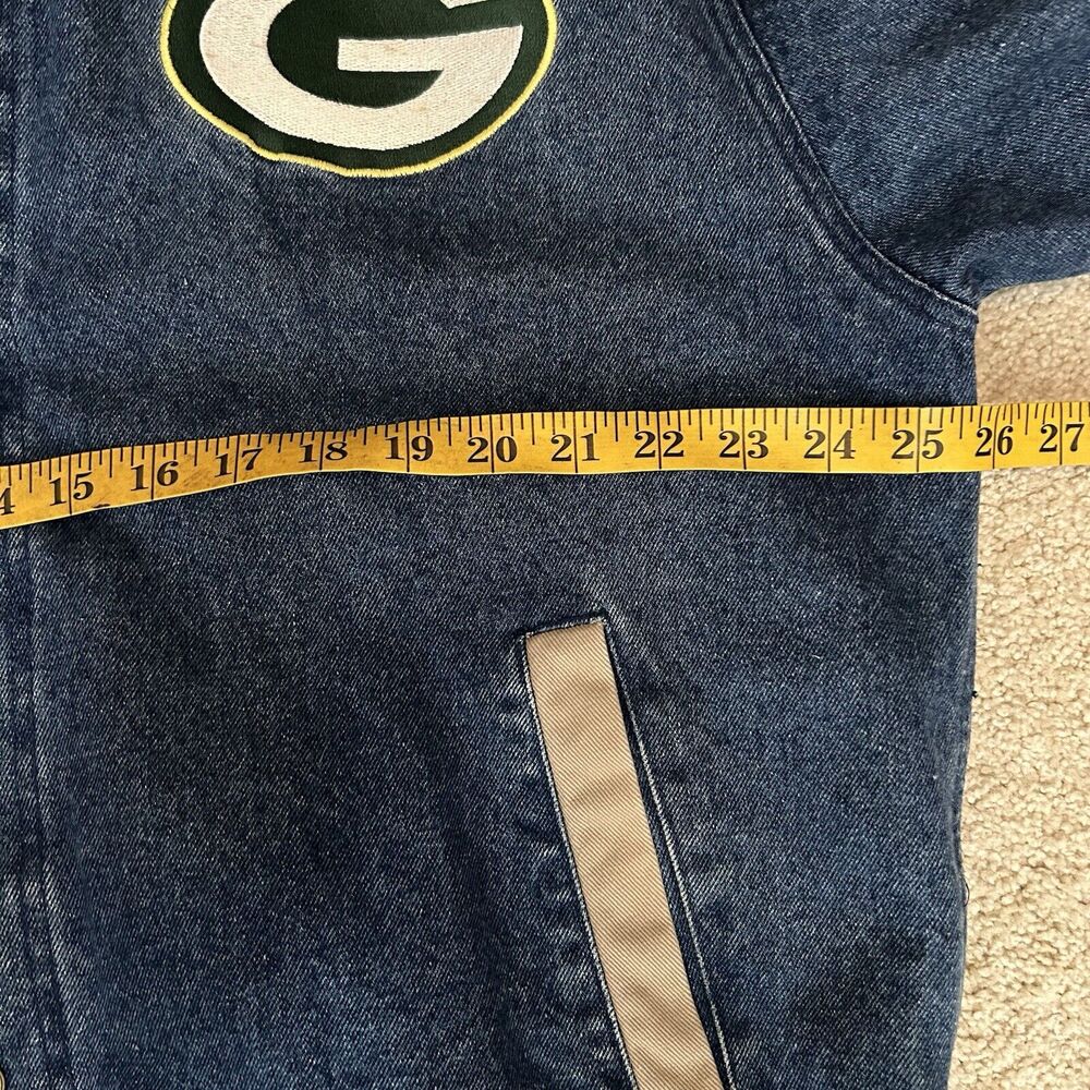 Lee Green Bay Packers Blue and Tan Denim Jacket - Picture 6 of 8